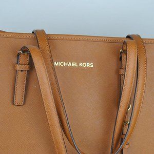 Michael Kors tan tote gold toned hardware